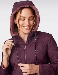 Manteau Matelassé Réversible avec Capuche en Fausse Fourrure par Free Country