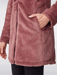 Manteau Matelassé Réversible avec Capuche en Fausse Fourrure par Free Country