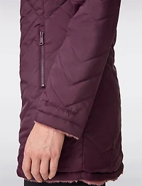 Manteau Matelassé Réversible avec Capuche en Fausse Fourrure par Free Country