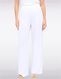 Pantalon Décontracté à Jambe Large en Mélange Coton-Lin par Froccella