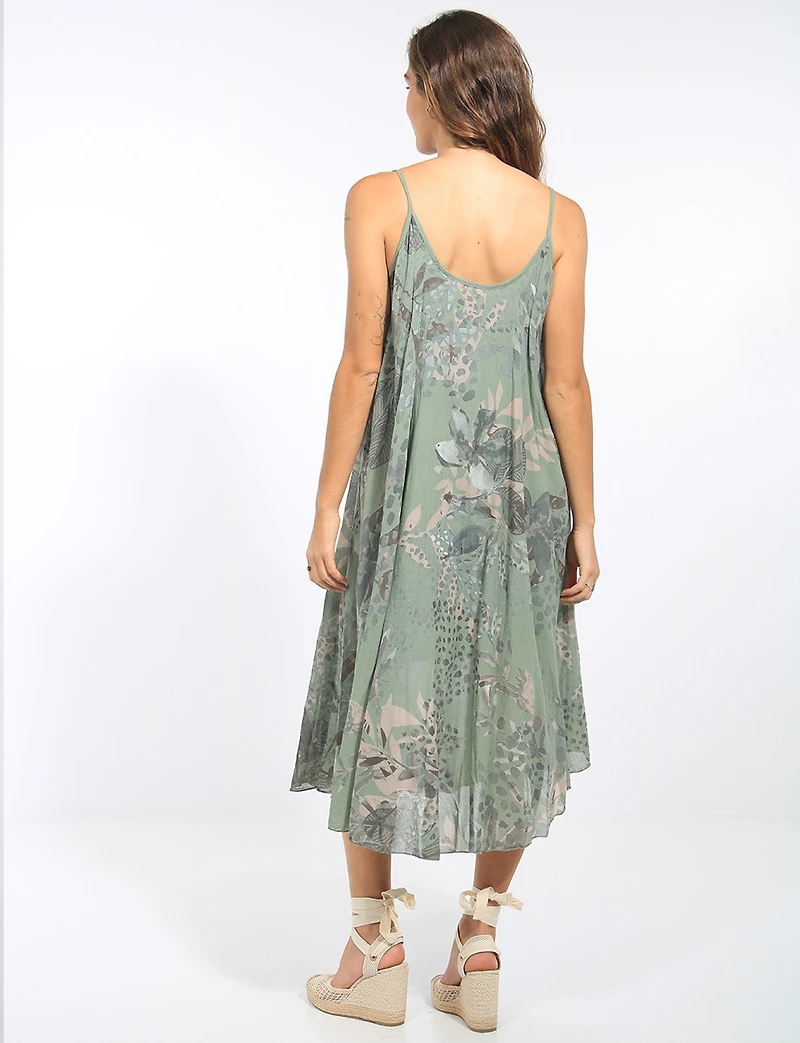 Tenue Deux Pièces Robe À Fleurs Doublé De Coton Et Ourlet Arrondi Par Froccella