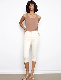 Capris Extensible Polyvalent En Sergé Longueur Genou Avec 5-Poches par Charlie B