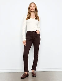 Pantalon En Sergé À Taille Haute Ajustée & Chevilles Retroussées Par Charlie B