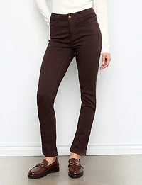 Pantalon En Sergé À Taille Haute Ajustée & Chevilles Retroussées Par Charlie B