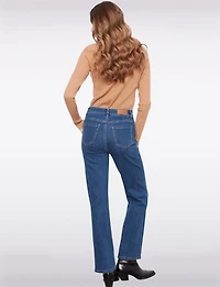 Pantalon Élégant Droit En Denim Extensible Foncé Avec Poches Par Charlie B