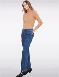 Pantalon Élégant Droit En Denim Extensible Foncé Avec Poches Par Charlie B
