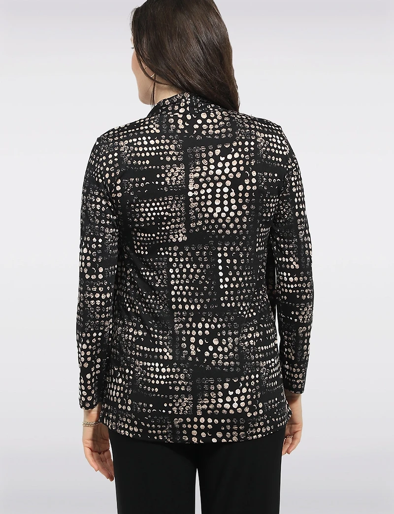 Cardigan Extensible  Manches Longues Haut Intégré & Imprimé Abstrait par Perle