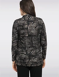 Cardigan Extensible  Manches Longues Haut Intégré & Imprimé Abstrait par Perle