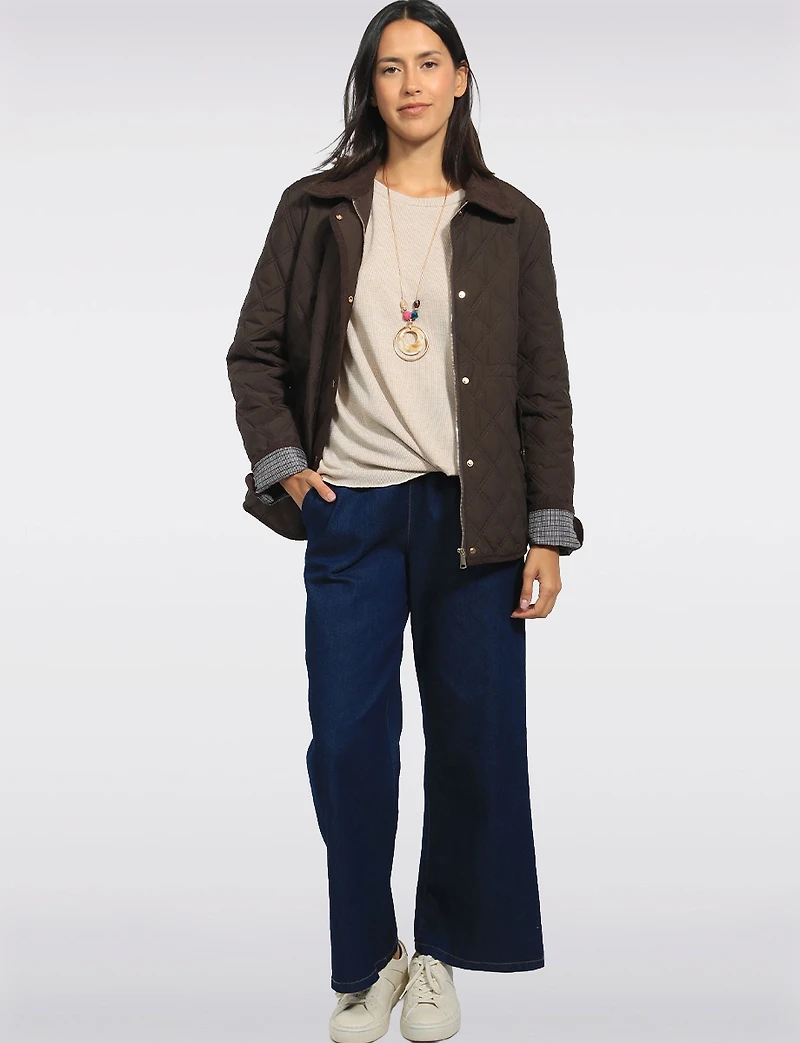 Veste Parka Matelassée à Coupe Droite Classique avec Taille Ajustable