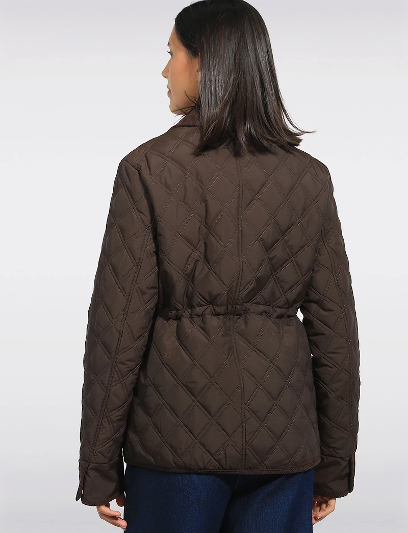 Veste Parka Matelassée à Coupe Droite Classique avec Taille Ajustable