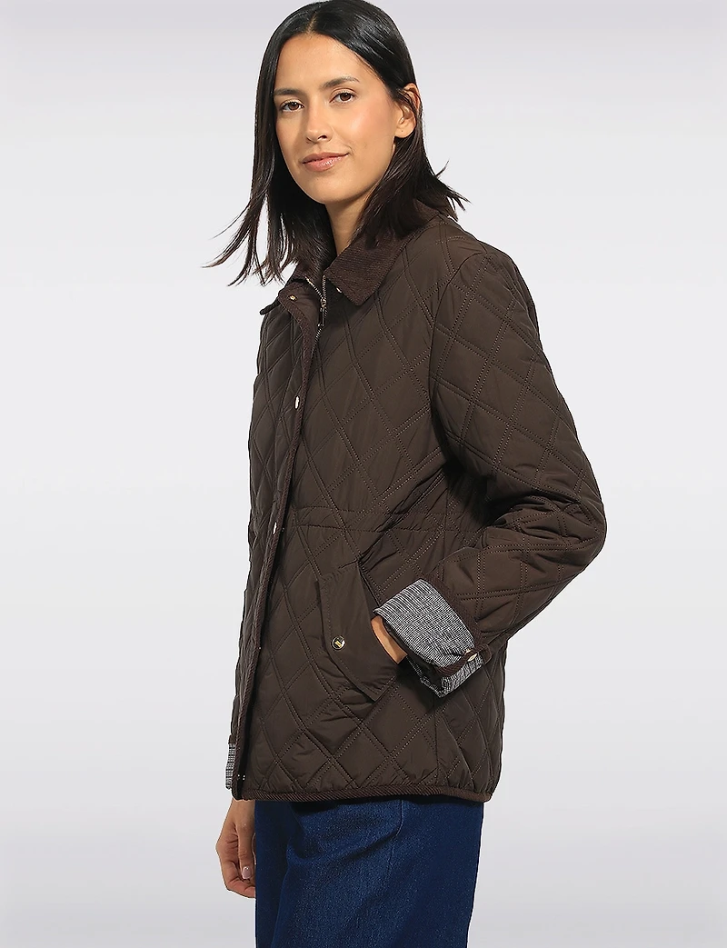 Veste Parka Matelassée à Coupe Droite Classique avec Taille Ajustable