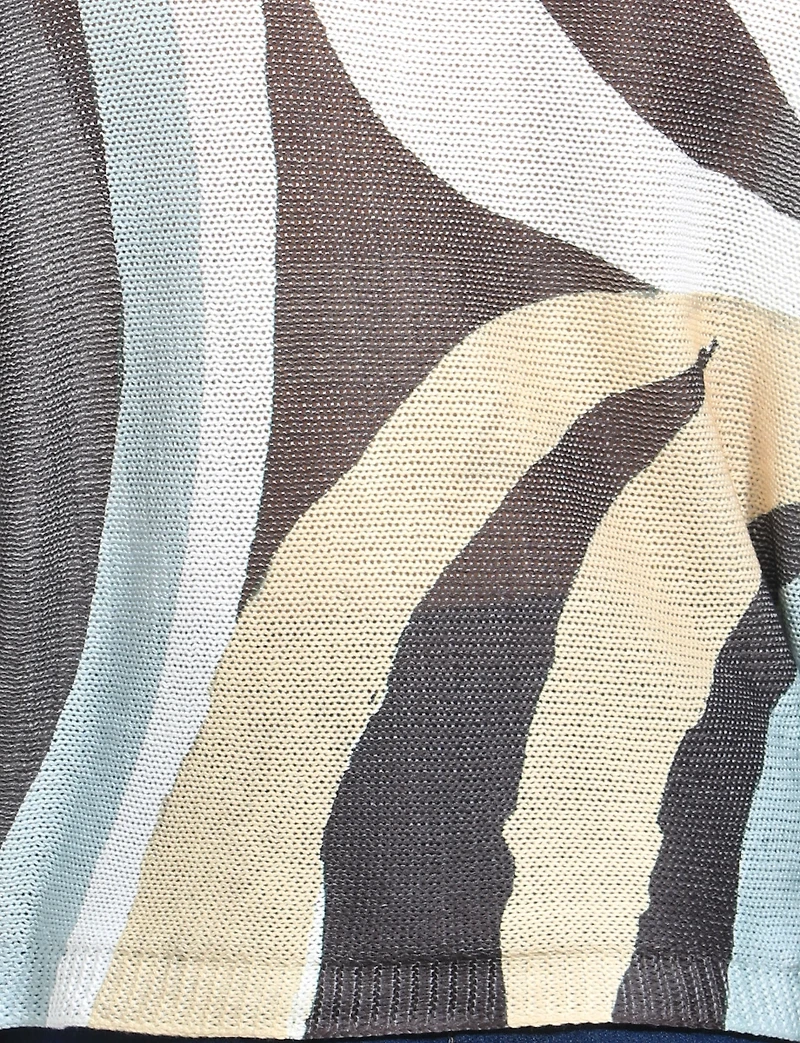Haut Chic En Maille Motif Abstrait À Manches Dolman Col Bateau par Froccella