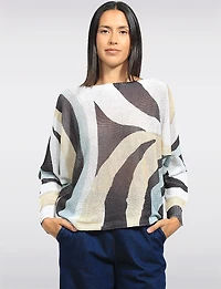 Haut Chic en Tricot Motif Abstrait à Manches Dolman et Col Bateau par Froccella