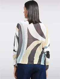 Haut Chic En Maille Motif Abstrait À Manches Dolman Col Bateau par Froccella