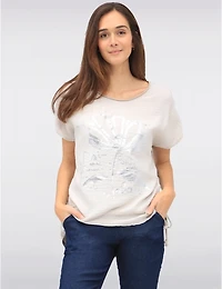 Haut Imprimé Fleurs Métalliques par Froccella