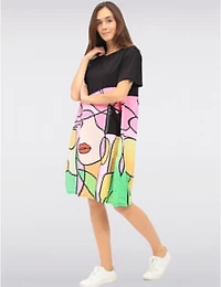 Robe T-Shirt Imprimé Visage par Froccella