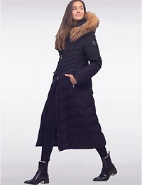 Manteaux | La maison du Manteau au Québec Doudoun Long Éco-Duvet Luxe avec Capuche en Fourrure Naturel par Sokos