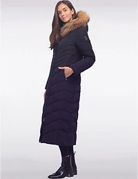 Manteaux | La maison du Manteau au Québec Doudoun Long Éco-Duvet Luxe avec Capuche en Fourrure Naturel par Sokos