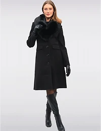 Offres Black Friday : Manteau Laine Saki et Col Fausse Fourrure