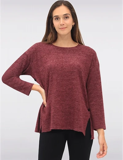 Pull Doux Maille Brossée par Perle