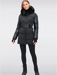 Manteau Doudoune à Capuche en Fausse Fourrure de Luxe Végane par Sicily