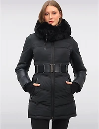 Manteau Doudoune à Capuche en Fausse Fourrure de Luxe Végane par Sicily