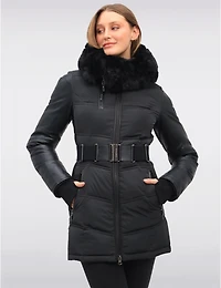 Manteau Doudoune à Capuche en Fausse Fourrure de Luxe Végane par Sicily