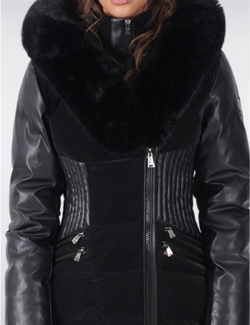 Manteaux | La maison du Manteau au Québec Chic avec Détails en Simili Cuir Plastron et Capuche Intégrée par Sicily