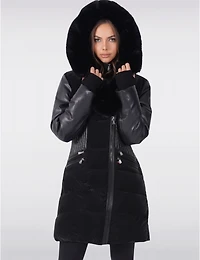 Manteaux | La maison du Manteau au Québec Chic avec Détails en Simili Cuir Plastron et Capuche Intégrée par Sicily