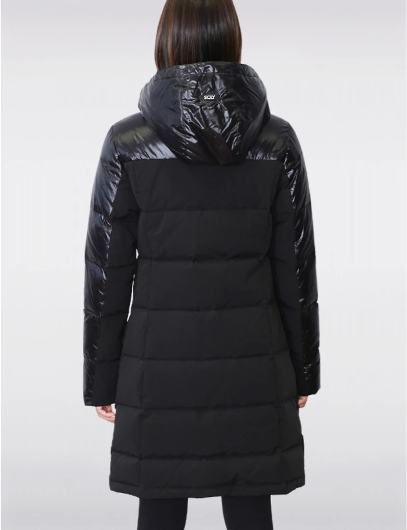 Manteaux | La maison du Manteau au Québec Elegant Matelassé Cintré en Duvet avec Capuche Attache?e par Sicily