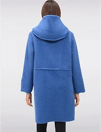 Manteaux | La maison du manteau au Québec Cardigan Bouclée Boutonnée Longue avec Capuche Intégrée et Poches par Froccella