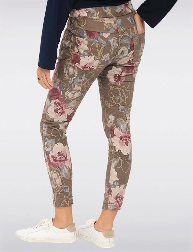 Manteaux Manteaux | La maison du manteau au Québec Pantalon Froissé Floral avec Cordon de Serrage Ajustable et Poches par Froccella