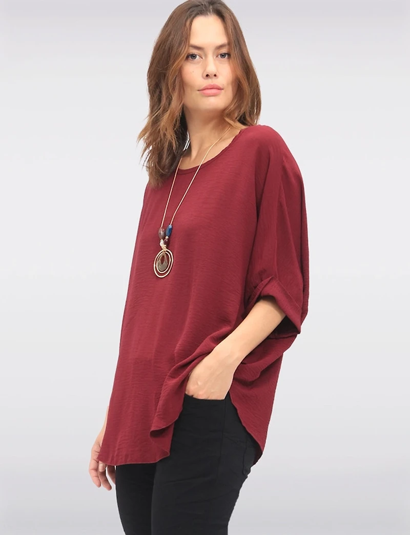 Manteaux | La maison du manteau au Québec Haut Uni Chic Décontractée avec Manches Dolman & Collier Assorti Froccella