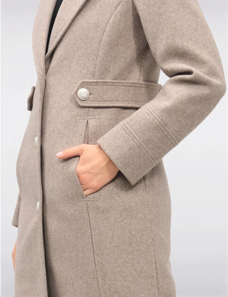 Manteau effet laine Saki, col tailleur – Offres Black Friday