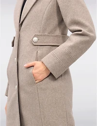 Manteau effet laine Saki, col tailleur – Offres Black Friday