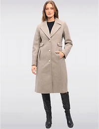 Manteau effet laine Saki, col tailleur – Offres Black Friday