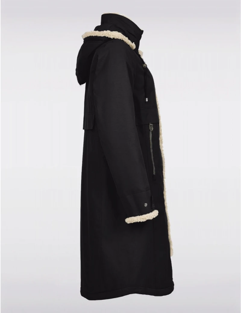 Manteaux | La maison du Manteau au Québec Maxi Chic Résistant À l'Eau Avec Capuche et Bordure Sherpa par Frandsen
