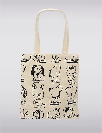 Sac fourre-tout en toile léger et écologique avec adorable motif chien