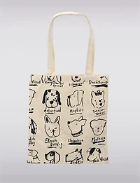 Sac fourre-tout en toile léger et écologique avec adorable motif chien