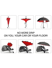 Parapluie Inversé Toutes Saisons Résistant Avec Motif Nuages & Poignée Forme C