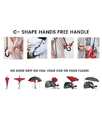 Parapluie Réversible Polyvalent Toutes Saisons avec Motif de Feuilles Multicolor