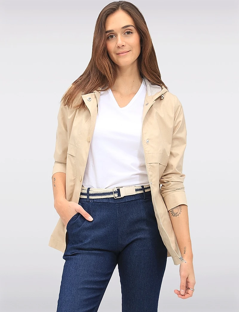 Parka Ceinturé Vegan Ajusté Point Zero