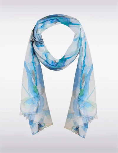 Foulard Léger Exquis à Motifs D'oiseaux et de Fleurs Colorés