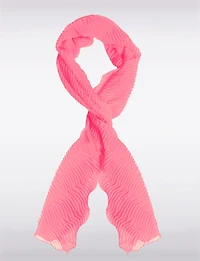 Foulard en Mousseline Plissé Texturé avec Bords Scallopés Élégants