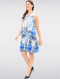 Robe Sans Manches à Imprimé Tropical Ouverture au Dos & Poches par Tango Mango