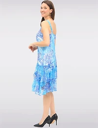 Robe Doublée Sans Manches en Dentelle Imprimée à Deux Niveaux par Tango Mango