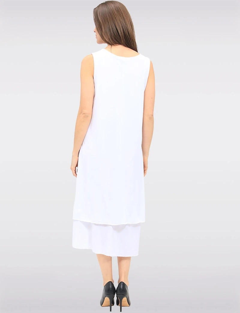Robe Sans Manches à Ourlet Asymétrique Imprimé Cœurs & Léopard par Fun Sport