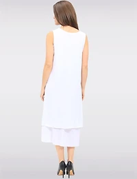 Robe Sans Manches à Ourlet Asymétrique Imprimé Cœurs & Léopard par Fun Sport