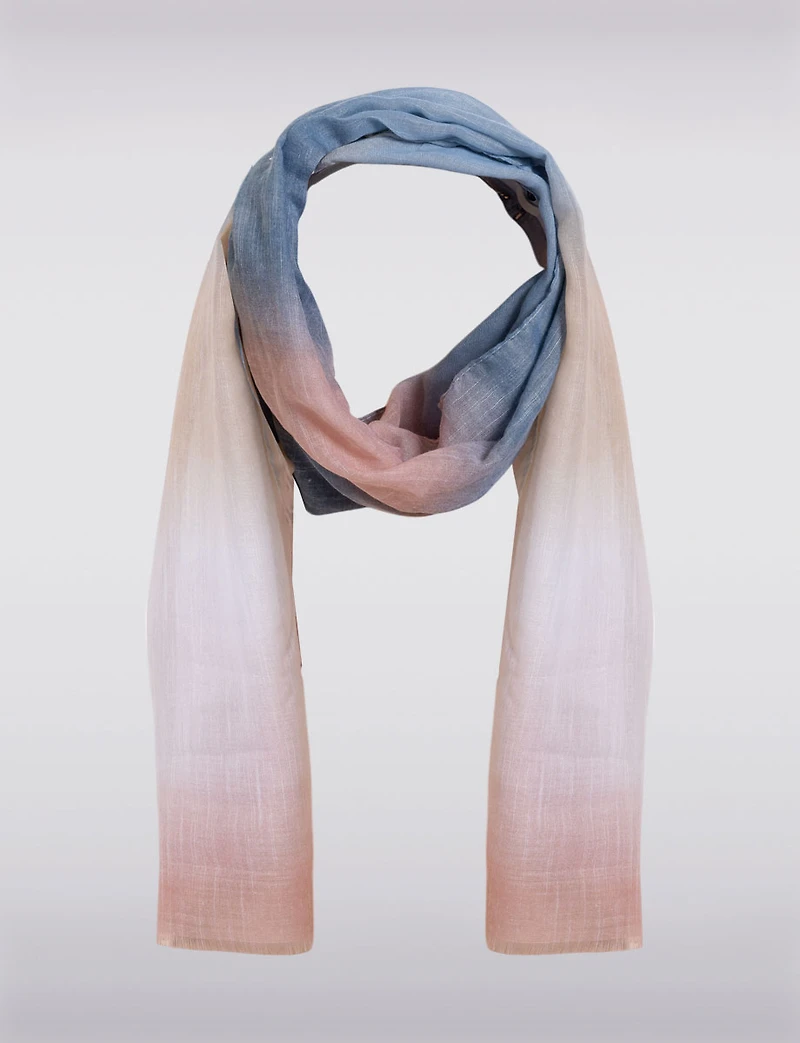 Foulard Long Ultra-Léger et Fluide à Superbe Dégradé de Couleurs