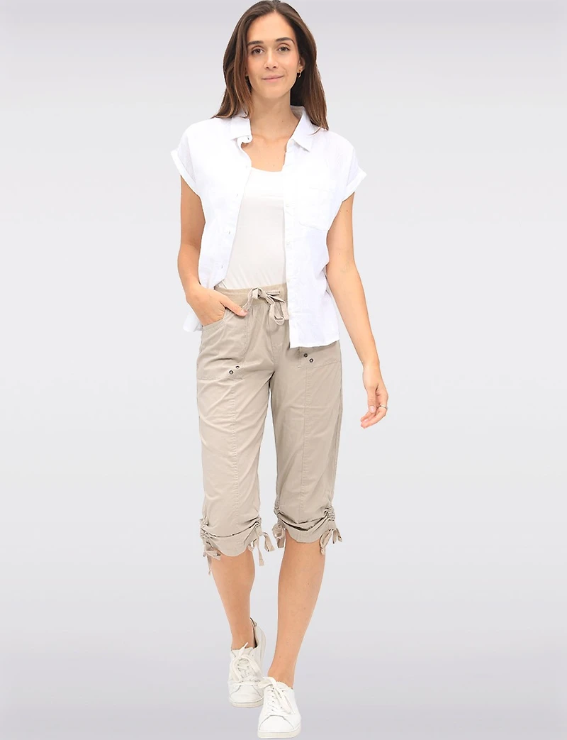 Capri Extensible Emma Avec Fronces Latérales À L'ourlet Par Dash Clothing